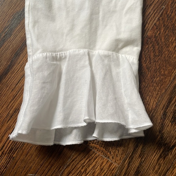 Anne Fontaine white ruffle collar 3/4 sleeve blouse, size European 42, US 8 - Picture 10 of 11